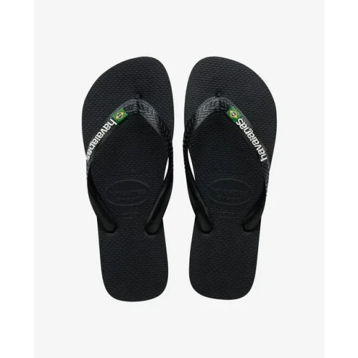 شبشب هافاياناس برازيلي أسود للرجال والنساء، تصميم أسود أنيق مع شعار Havaianas، مقاس 47/48، نعل مريح ومناسب للاستخدام اليومي والشاطئ - هافياناس - Image 2