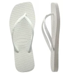 شبشب Havaianas Slim Square نسائي أبيض، مقاس 41/42، تصميم أنيق بخطوط مربعة، خفيف ومريح للاستخدام اليومي والشاطئ والمسبح، GTIN/EAN - هافياناس