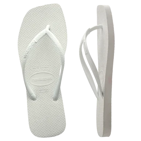 شبشب Havaianas Slim Square نسائي أبيض، مقاس 41/42، تصميم أنيق بخطوط مربعة، خفيف ومريح للاستخدام اليومي والشاطئ والمسبح، GTIN/EAN - هافياناس - Image 2