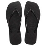 شبشب Havaianas Slim Square نسائي أسود، مقاس 39/40، بتصميم عصري ومقدمة مربعة وأشرطة رفيعة، خفيف ومريح، بنعل مطاطي مقاوم للانزلاق، مثالي للصيف - هافياناس