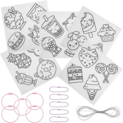 Stephen Joseph Shrink Art Kit, 20 PC DIY Charms and Tags, Sweet Shop Theme