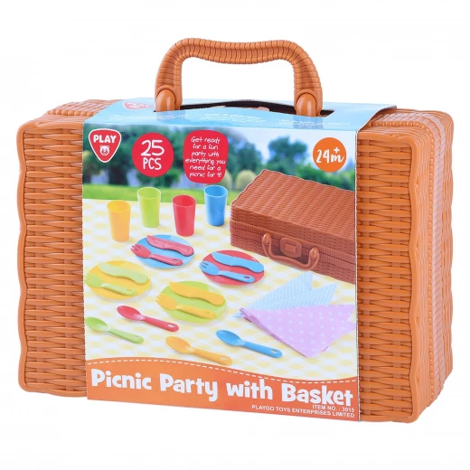 Playgo Toys Picnic Party Set with Basket for 4 Children, Includes Food and Accessories Playgo Toys Picnic Party Set with Basket for 4 Children, Includes Food and Accessories