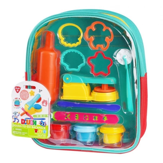 Playgo Dough Backpack Creative Modeling Kit with 3 Plasticine Pots Playgo Dough Backpack Creative Modeling Kit with 3 Plasticine Pots