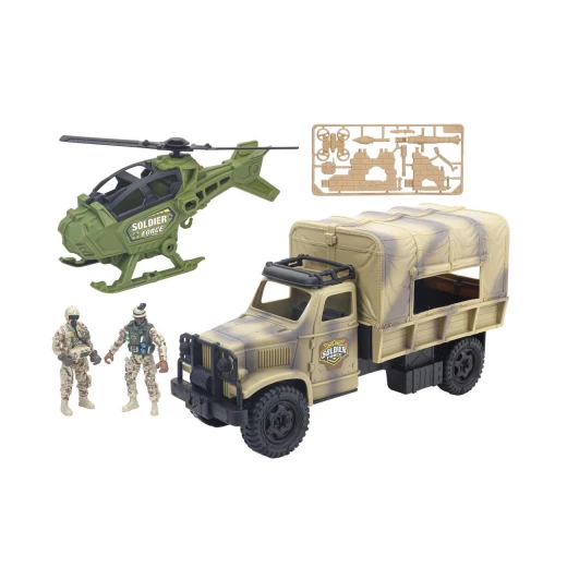 Chap Mei Soldier Force Troop Transporter Military Vehicle Set with Lights and Sound Effects for Kids - Chap Mei - Image 2