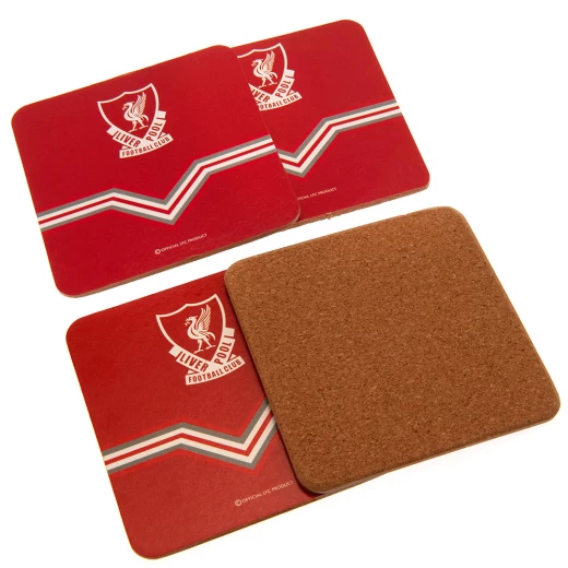 Liverpool FC Retro Coaster Set 4 Pack Featuring Liverbird Crest Durable Drink Protection for Tables and Surfaces Officially Licensed Merchandise Great Gift Idea for Reds Fans - Liverpool FC - Image 3