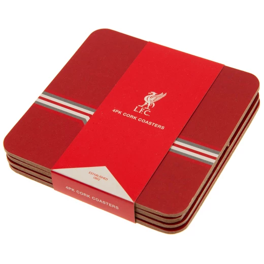 Liverpool FC Retro Coaster Set 4 Pack Featuring Liverbird Crest Durable Drink Protection for Tables and Surfaces Officially Licensed Merchandise Great Gift Idea for Reds Fans - Liverpool FC - Image 2