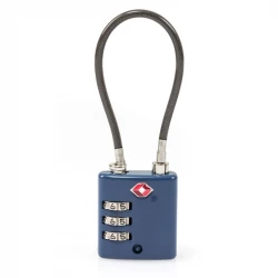 Samsonite Global Travel Accessories 3 Dial TSA Cable Lock Dark Blue