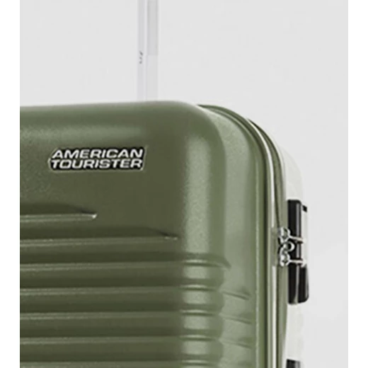 حقيبة ترولي بعجلات دوارة صلبة من American Tourister Sky Park، 55 سم، سوداء، أمتعة سفر - امريكان توريستر - Image 4