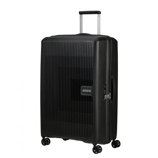 American Tourister Aerostep Large 77cm Black Expandable Suitcase American Tourister Aerostep Large 77cm Black Expandable Suitcase