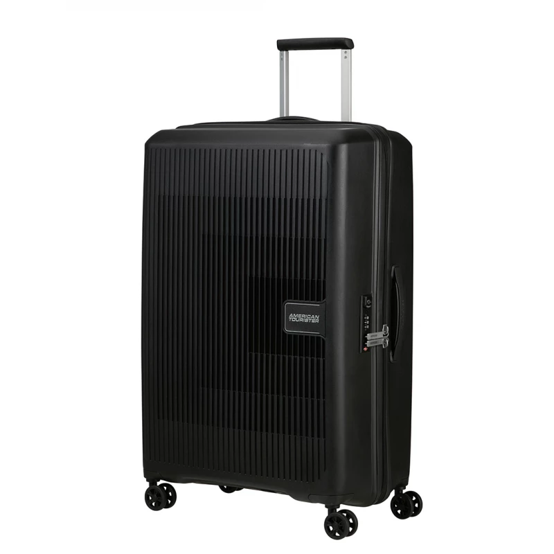 American Tourister Aerostep Large 77cm Black Expandable Suitcase - American Tourister