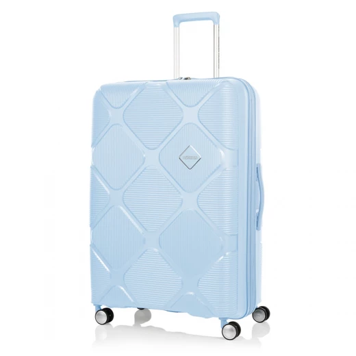 حقيبة سفر American Tourister Instagon دوارة 81 سم/30 بوصة قابلة للتوسيع أزرق فاتح معتمدة من TSA حقيبة سفر American Tourister Instagon دوارة 81 سم/30 بوصة قابلة للتوسيع أزرق فاتح معتمدة من TSA