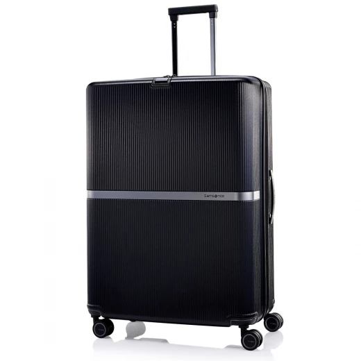 Samsonite Minter Spinner 81/30 EXP Black 30 Inch Luggage with Expandable Design, Durable Hard Shell, 4 Wheel System, and TSA Approved Locks for Secure Travel Samsonite Minter Spinner 81/30 EXP Black 30 Inch Luggage with Expandable Design, Durable Hard Shell, 4 Wheel System, and TSA Approved Locks for Secure Travel