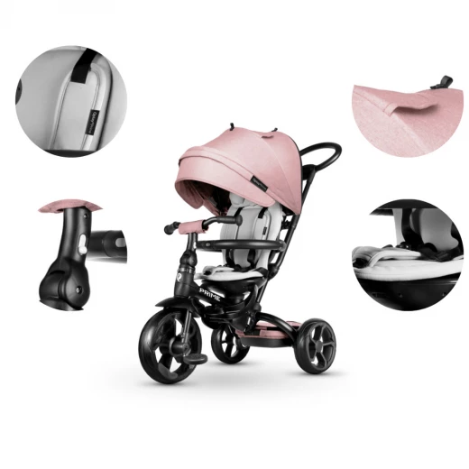 Qplay Milly Mally New Prime Pink 6-in-1 Tricycle for Toddlers, Adjustable, Rotating Seat - Qplay - Image 2