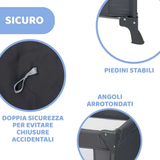 Chicco Good Night Travel Baby Crib Pegaso Blue: Portable Infant Sleep Solution for 0-4 Years Old, Includes Compact Fold & Carry Bag, Lightweight Design for Easy Travel - Chicco - Image 2