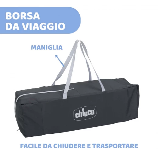 Chicco Good Night Travel Baby Crib Pegaso Blue: Portable Infant Sleep Solution for 0-4 Years Old, Includes Compact Fold & Carry Bag, Lightweight Design for Easy Travel - Chicco - Image 3