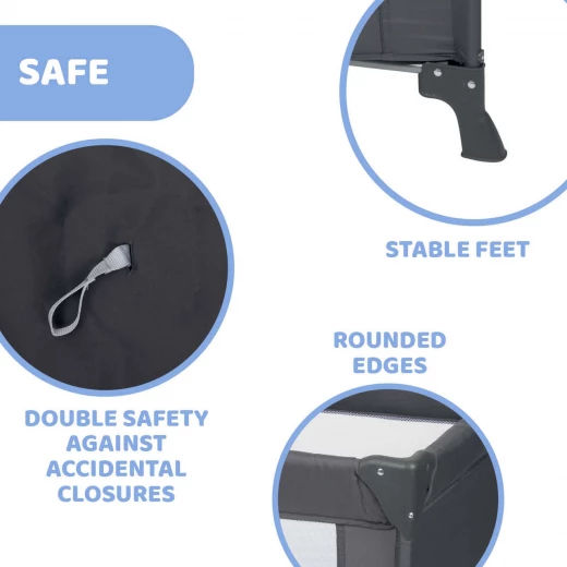 Chicco Good Night Travel Baby Crib Pegaso Blue: Portable Infant Sleep Solution for 0-4 Years Old, Includes Compact Fold & Carry Bag, Lightweight Design for Easy Travel - Chicco - Image 6