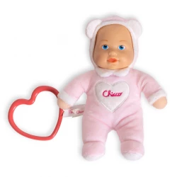 DouDou Baby 18cm Soft Plush Doll Toy Featuring Heart Teether, Gentle Pink Color, Perfect Newborn Gift. Includes Safety Tested Materials for Ages 0+. Cuddly and comforting design.