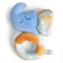 Chicco Baby Elephant Soft Fabric Rattle Toy, 3-24 Months, Easy to Grip