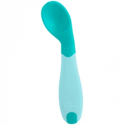Chicco First Angled Spoon, Ergonomic Design, BPA-Free, Baby Self-Feeding Utensil