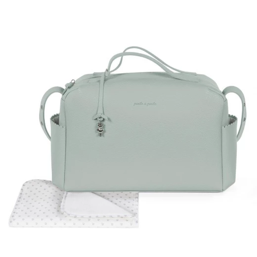 Pasito a Pasito Icon Green Diaper Bag: Stylish and Functional Baby Bag with 6 Internal Pockets, 37x25x15cm, Includes Changing Mat and Bottle Holder, Perfect for Parents On The Go Pasito a Pasito Icon Green Diaper Bag: Stylish and Functional Baby Bag with 6 Internal Pockets, 37x25x15cm, Includes Changing Mat and Bottle Holder, Perfect for Parents On The Go