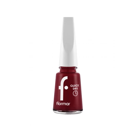 Flormar Quick Dry Nail Enamel QD21 Blackstar Red Fast Drying 60 Seconds Glossy Deep Red Long Lasting High Coverage 11ml Flormar Quick Dry Nail Enamel QD21 Blackstar Red Fast Drying 60 Seconds Glossy Deep Red Long Lasting High Coverage 11ml