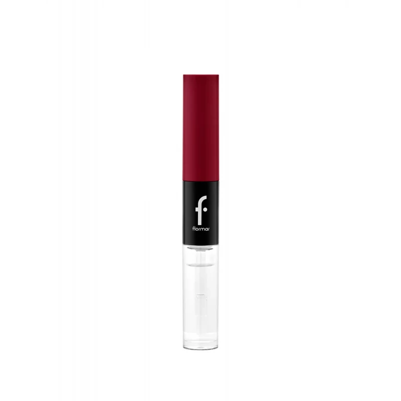 أحمر شفاه سائل Flormar Duoglam و ملمع شفاه يدوم 12 ساعة 4.6 مل - فلورمار