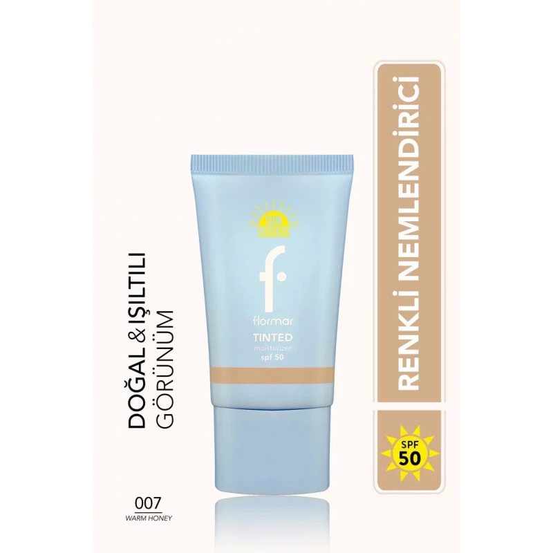 Flormar Sun Lovers Tinted Sunscreen SPF 50 Warm Honey Moisturizing Effect 50ml - Flormar