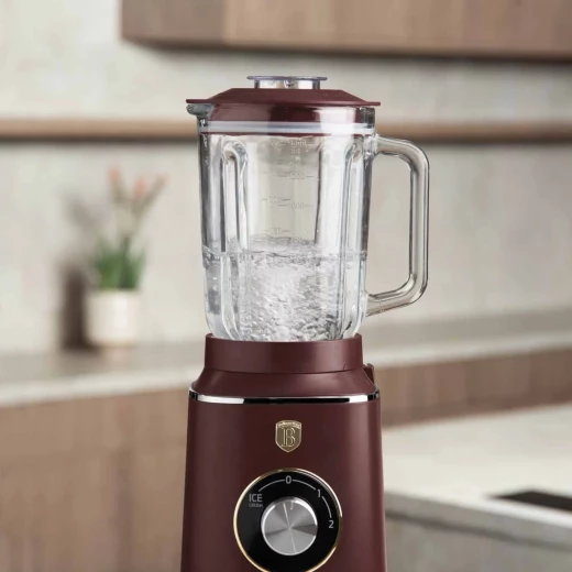 خلاط طاولة Berlinger Haus BH-9494 بقوة 1000 واط مع وعاء زجاجي سعة 1.5 لتر بلون بورجوندي مطفي - بيرلينجر هاوس - Image 3