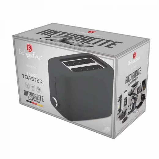 محمصة خبز برلينجر هاوس BH9704 بغطاء، لون أنثراسايت مطفي، 750 واط، 6 مستويات تحميص، فتحات واسعة جدًا - بيرلينجر هاوس - Image 8