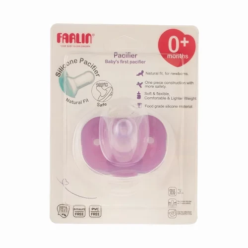 Farlin Silicone Pacifier for Newborns Multi Colors Natural Fit High Quality Silicone - Farlin