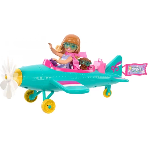 Barbie Chelsea Plane Playset with Spinning Propeller, Puppy & Accessories for Imaginative Play Barbie Chelsea Plane Playset with Spinning Propeller, Puppy & Accessories for Imaginative Play