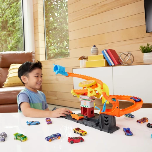 Hot Wheels City Pizza Slam Cobra Attack Track Set Kids Toy Interactive Play - Hot Wheels - Image 2