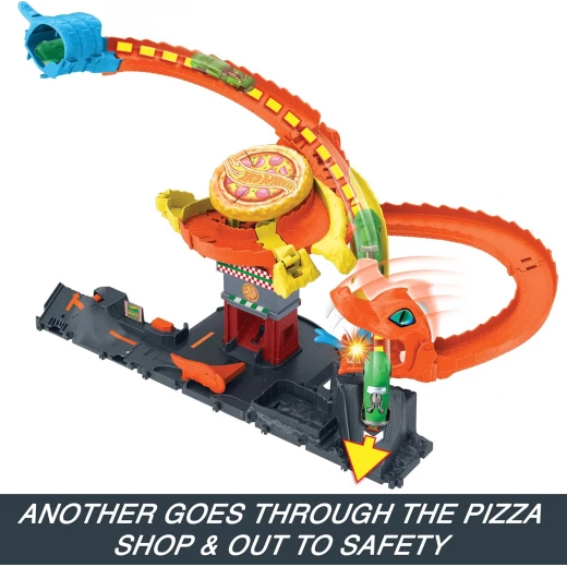 Hot Wheels City Pizza Slam Cobra Attack Track Set Kids Toy Interactive Play - Hot Wheels - Image 5