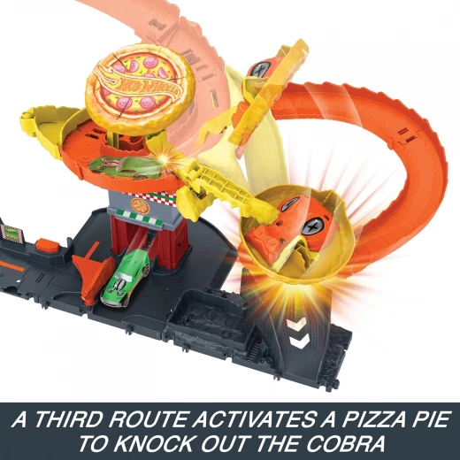 Hot Wheels City Pizza Slam Cobra Attack Track Set Kids Toy Interactive Play - Hot Wheels - Image 6