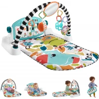 Fisher Price Glow & Grow Kick & Play Piano Gym Blue Musical Learning Toy for Newborns with Developmental Activities