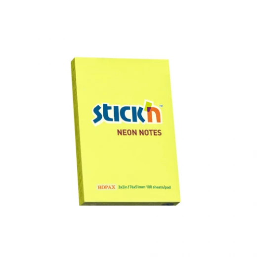 أوراق لاصقة Stick'n مقاس 2x3 ألوان نيون - 100 ورقة أوراق لاصقة Stick'n مقاس 2x3 ألوان نيون - 100 ورقة