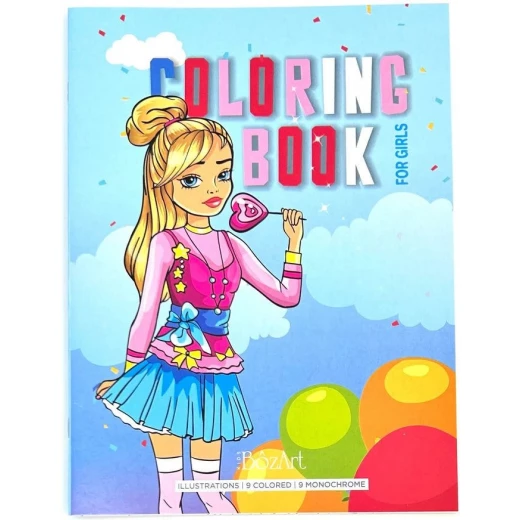 كتاب تلوين بنات بوزارت 16 صفحة 21x28 سم - للبنات