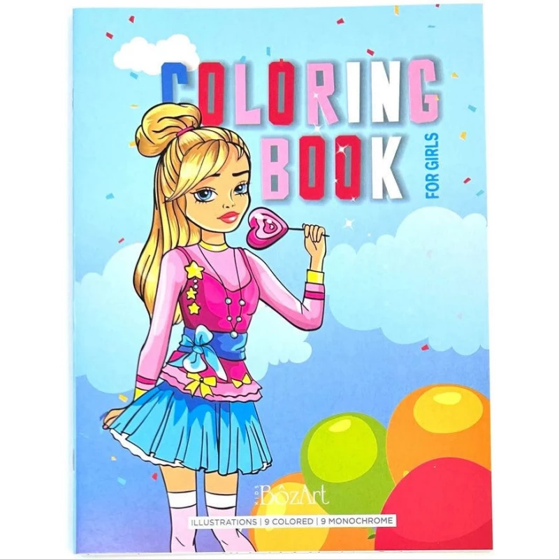 كتاب تلوين بنات بوزارت 16 صفحة 21x28 سم - للبنات - بوزارت