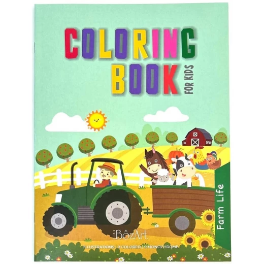 كتب رسم ملونة من بوزارت، 16 صفحة، 21x28 سم، مزرعة كتب رسم ملونة من بوزارت، 16 صفحة، 21x28 سم، مزرعة