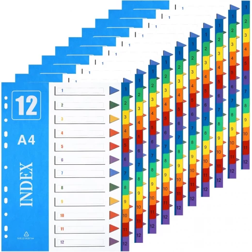 مقسّم ملفات XHDA A4، عبوة من 10 قطع لمجلدات الحلقات وملفات الأرشيف مقسّم ملفات XHDA A4، عبوة من 10 قطع لمجلدات الحلقات وملفات الأرشيف