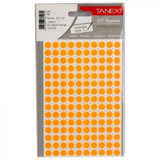ملصقات مكتبية دائرية لاصقة من Tanex برتقالي 0.8 مم 150*5 - سهلة الاستخدام ملصقات مكتبية دائرية لاصقة من Tanex برتقالي 0.8 مم 150*5 - سهلة الاستخدام