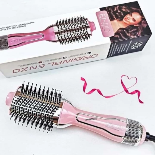 ENZO One Step Keratin Hot Air Brush EN 4115, Ceramic Coating, Black, 1000W ENZO One Step Keratin Hot Air Brush EN 4115, Ceramic Coating, Black, 1000W