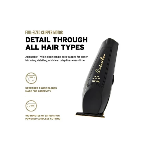 Wahl Cordless Barber Combo Professional Hair Clippers Set, Titanium Blades, Black - Wahl - Image 7