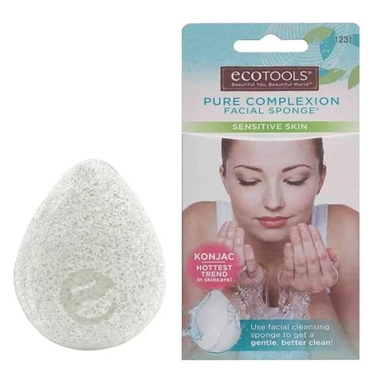 Ecotools Konjac Facial Cleansing Sponge Gentle Exfoliation and Deep Cleansing for Smoother Skin - Ecotools