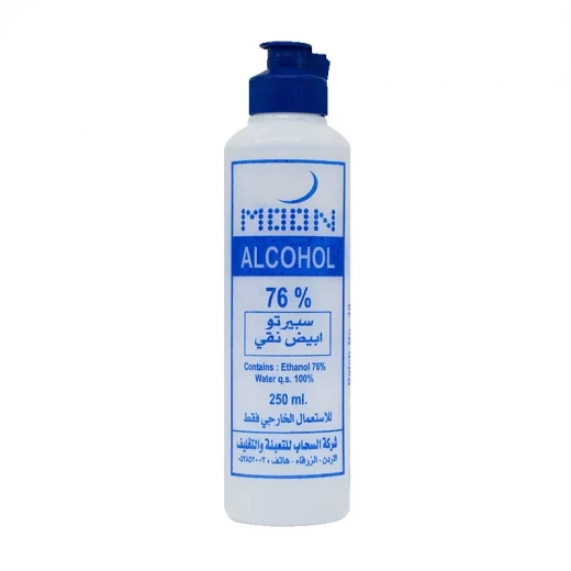 معقم الكحول الطبي مون 76% عبوة 250 مل لتنظيف اليدين والأسطح معقم الكحول الطبي مون 76% عبوة 250 مل لتنظيف اليدين والأسطح