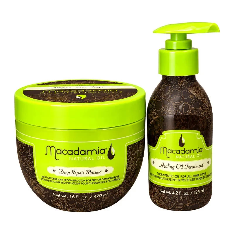 Macadamia Deep Repair Masque 470ml + Healing Oil Treatment 125ml - Macadamia