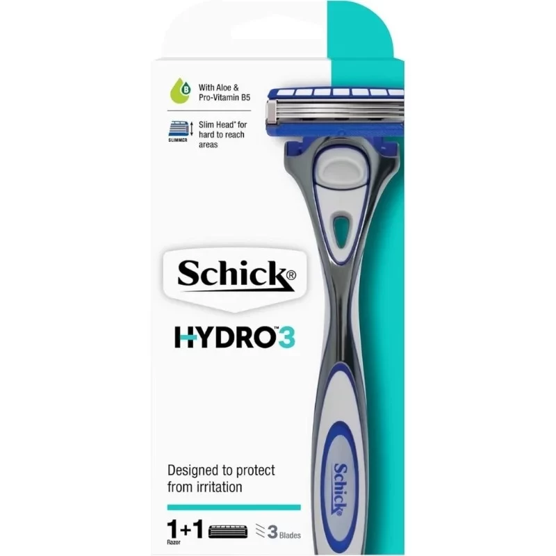 Schick Hydro 3 Shaving Kit for Men Comfortable Smooth Daily Grooming and Travel Essential - Schick