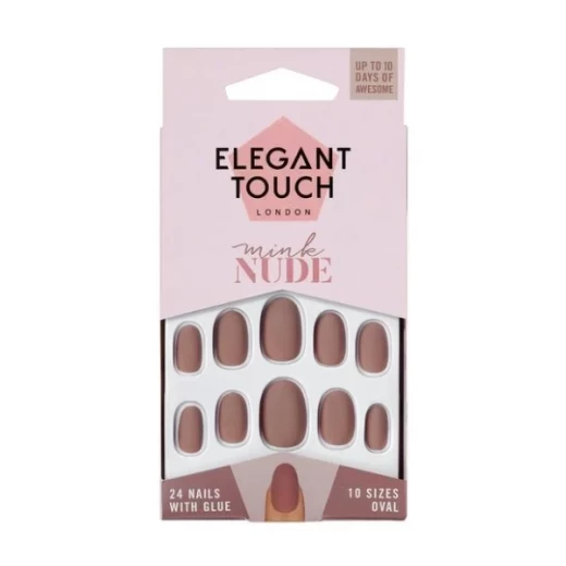 Elegant Touch Nude Collection Press-On Nails Mink Shade for a Natural Salon-Style Manicure at Home Elegant Touch Nude Collection Press-On Nails Mink Shade for a Natural Salon-Style Manicure at Home