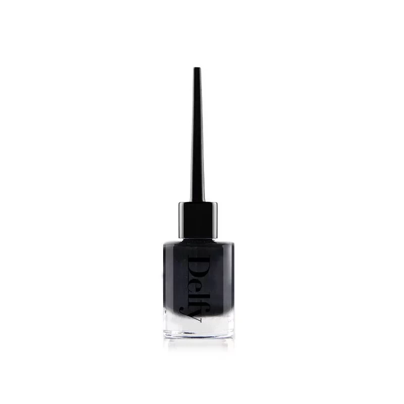 Delfy Classic Shiny Black Nail Polish 1083a Bold Timeless Look Buildable Coverage Glossy Finish - Delfy