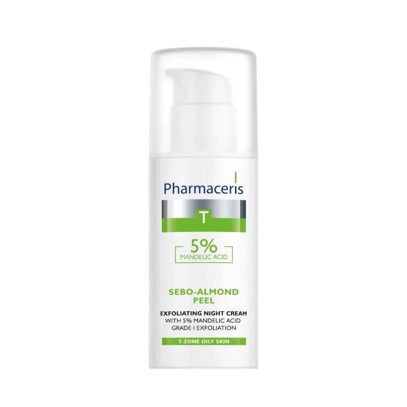 Pharmaceris Sebo-Almond Peel 5% Exfoliating Cream for Oily Combination T-Zone Skin Texture Improvement and Pore Reduction - Pharmaceries